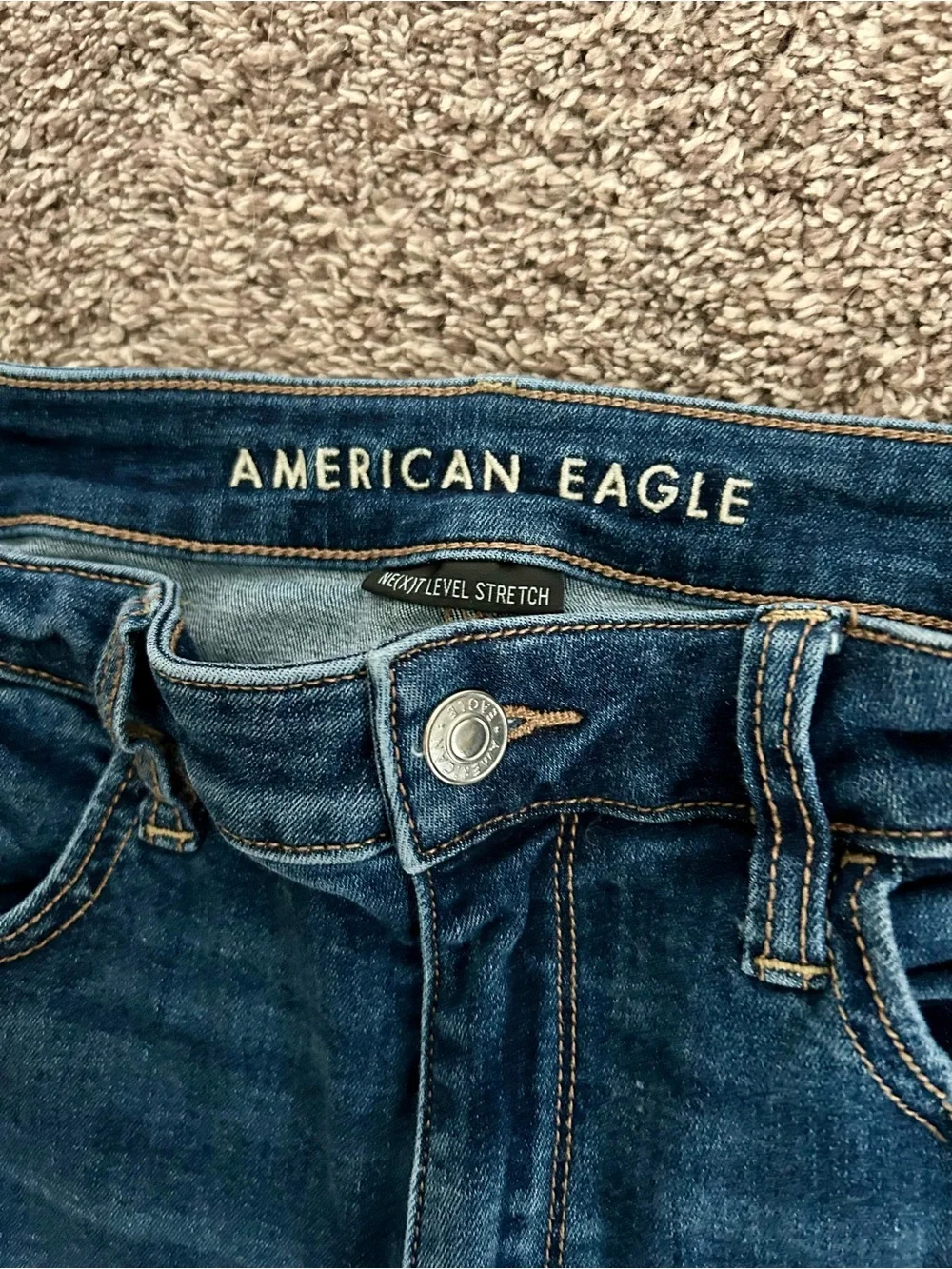 American Eagle Outfitters Dark Blue Ripped Skinny Jeggings